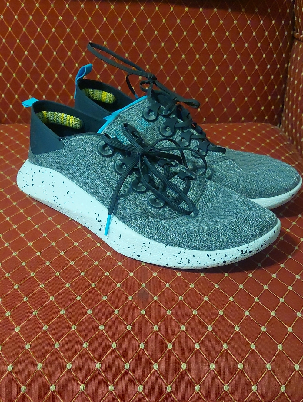 Men's Grey Knit Athletic Allbirds Shoe with White Speckled Sole